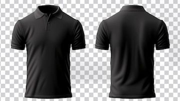 Premium PSD | Psd isolated black tshirt front view and back view