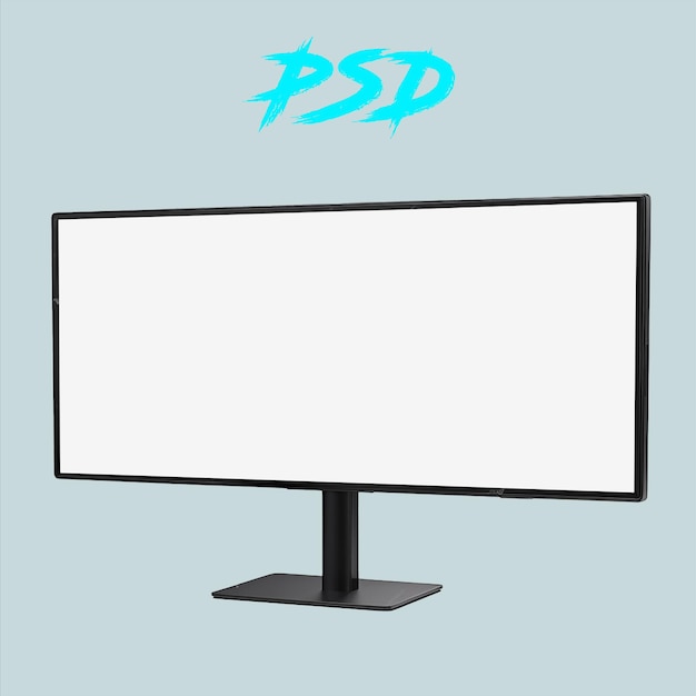 PSD psd 고립 된 현대 tv 컴퓨터 모니터 배경에 고립 된 3d 렌더링 일러스트레이션