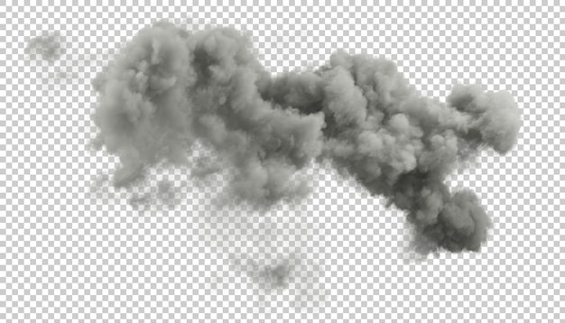 PSD psd isolated overcast clouds pollution special effect movement shapes 3d illustrations