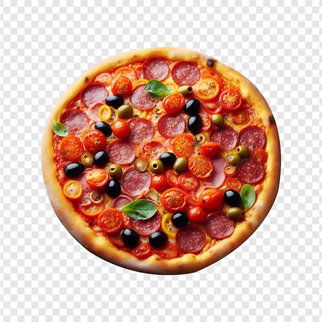 Psd isolated pizza with mushrooms and olives