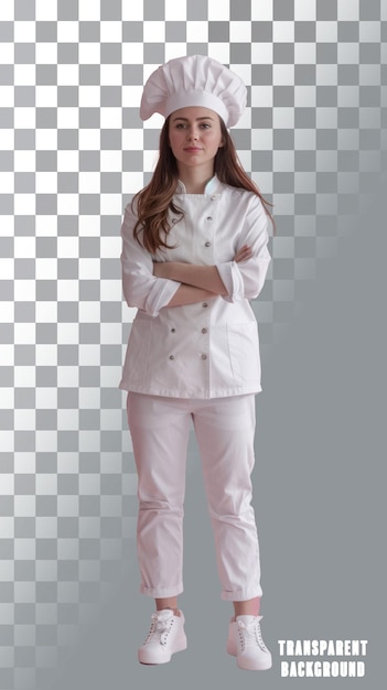 PSD psd isolated on white background transparent exquisite culinary artistry captivating female chef