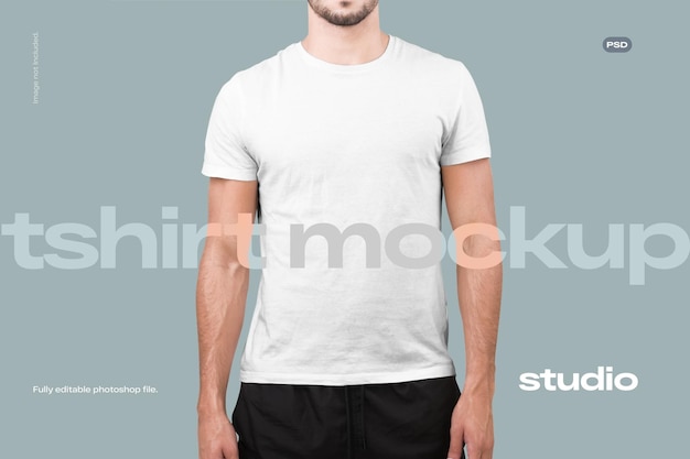 PSD isolated white t shirt mockup front view