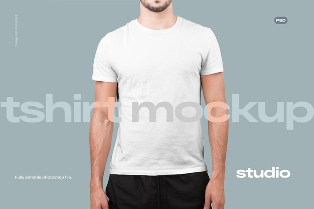 PSD psd isolated white t shirt mockup front view