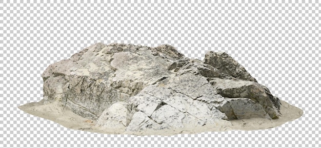 PSD psd izoluje realistyczne krajobrazy skalne na przezroczystym tle ilustracje 3d
