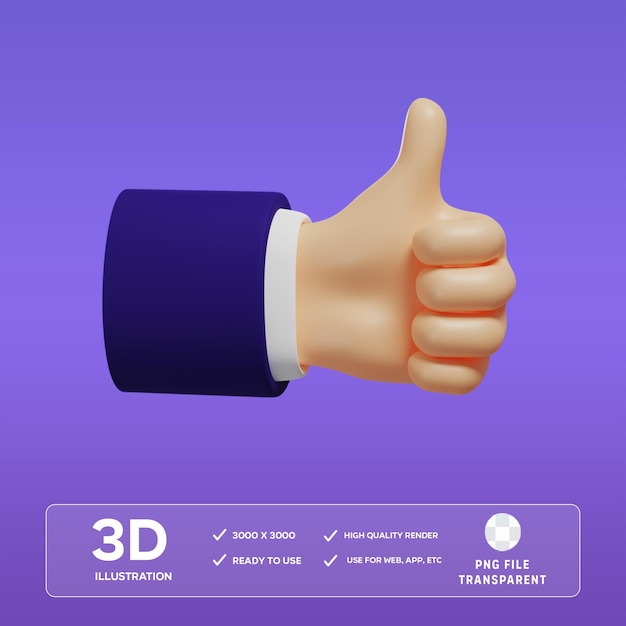 PSD jak gest dłoni 3D Ilustracja