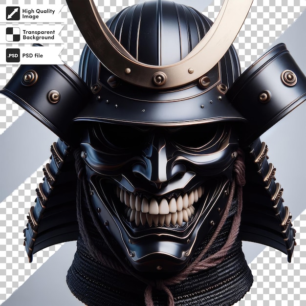 PSD psd japanese mythology oni devil samurai mask on transparent background