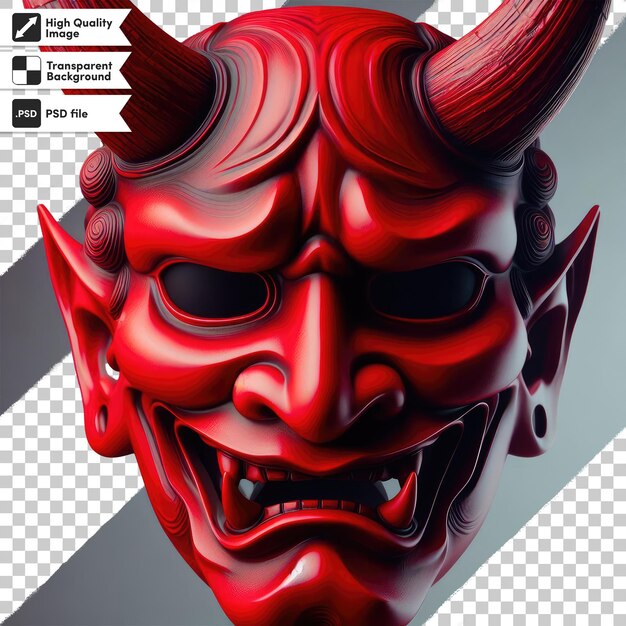 PSD psd japanese mythology oni devil samurai mask on transparent background