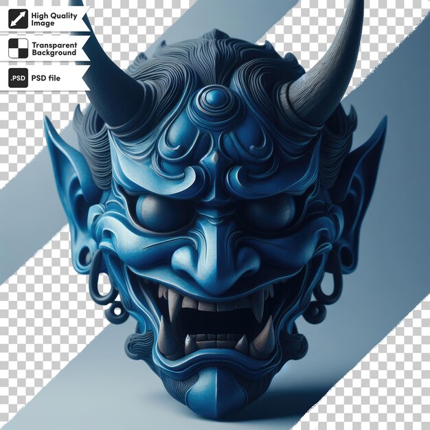 PSD psd japanese mythology oni devil samurai mask on transparent background