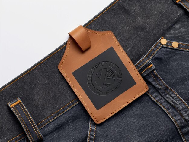 PSD psd jeans label logo mock-up