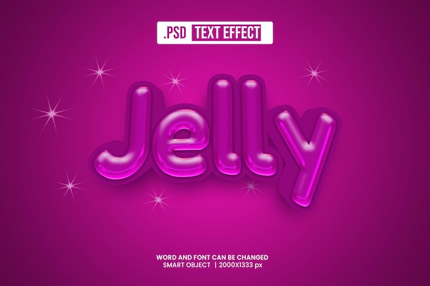 PSD psd jelly 3d текстовый эффект редактируемый