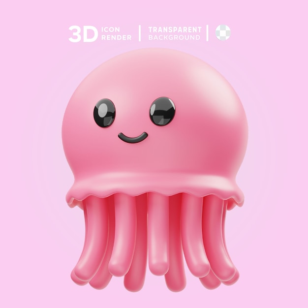 PSD psd jellyfish 3d ilustracja