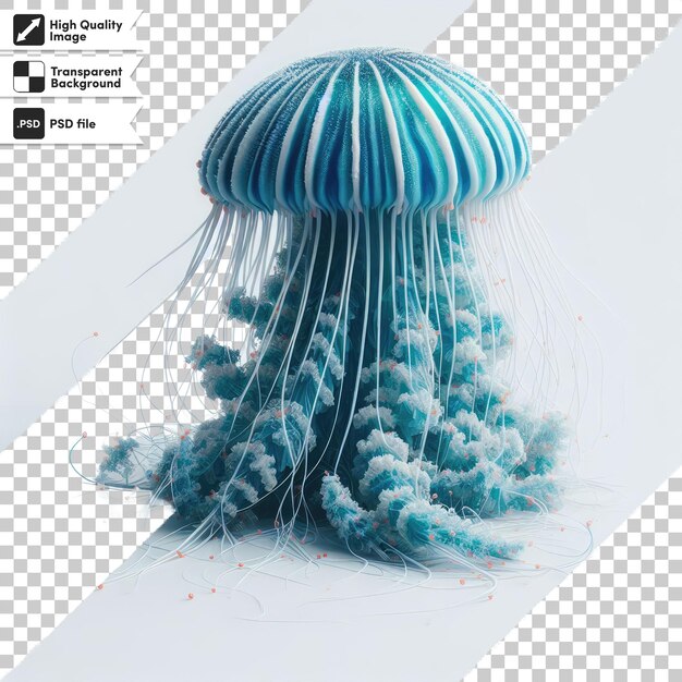 PSD psd jellyfish in the water on transparent background with editable mask layer