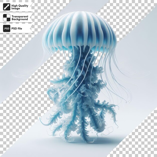 PSD psd jellyfish in the water on transparent background with editable mask layer