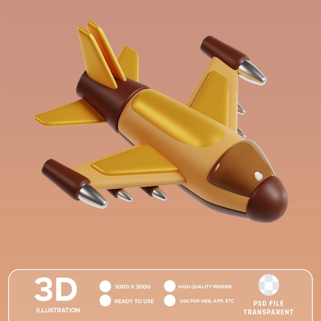 PSD illustrazione psd jet 3d