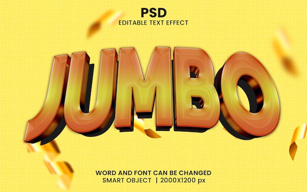 PSD psd jumbo bewerkbare tekst-effect 3d