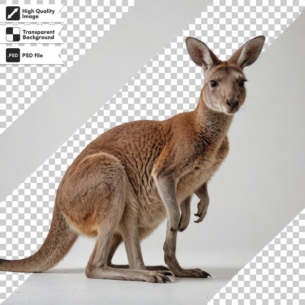 Psd kangaroo on transparent background with editable mask layer