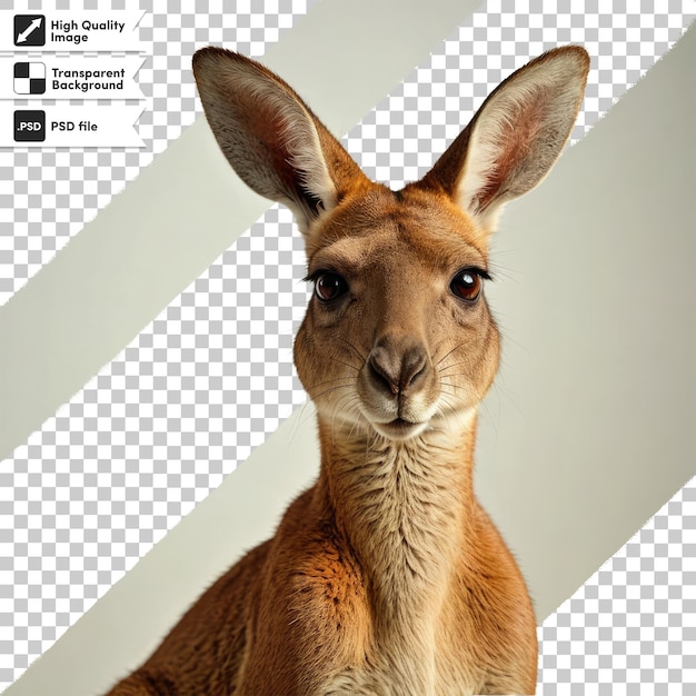 PSD psd kangaroo on transparent background with editable mask layer