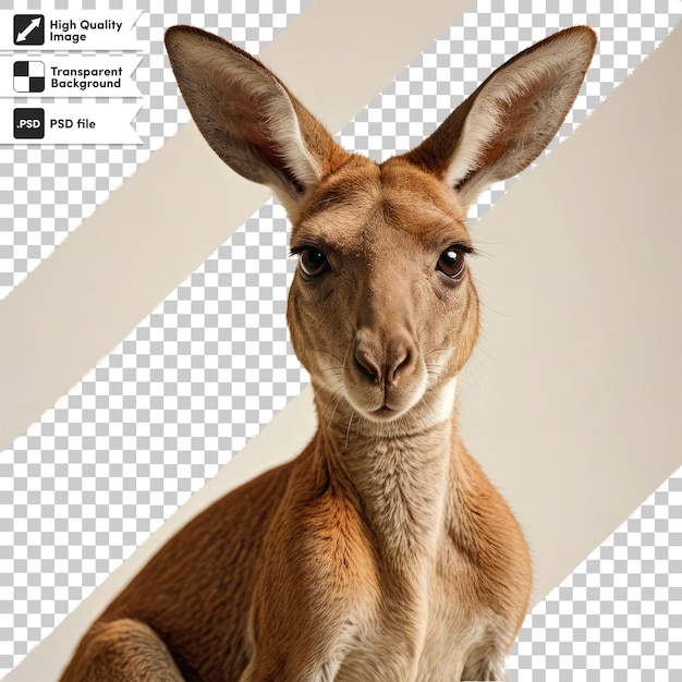 PSD psd kangoeroe op doorzichtige achtergrond met bewerkbare maskerlaag