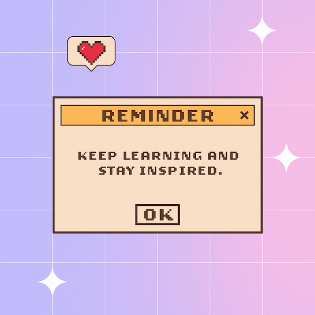 PSD Keep Learning and Stay Inspired Reminder Instagram Post Template