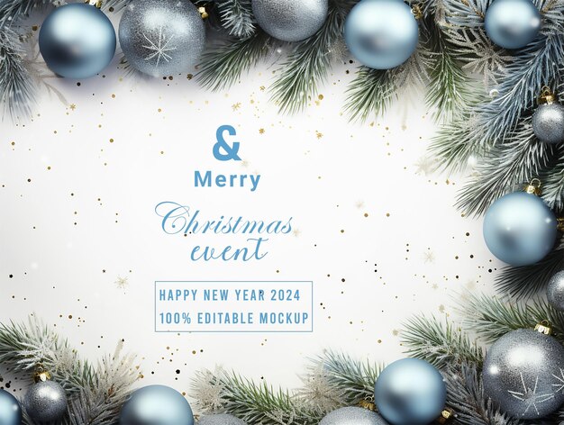 PSD psd kerst evenementen ornamenten achtergrond mockup