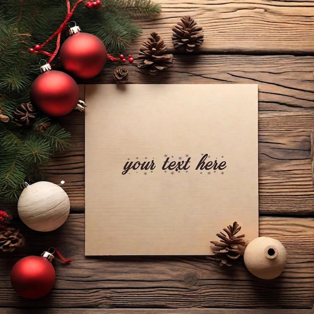 Psd kerstbrief kaart mockup