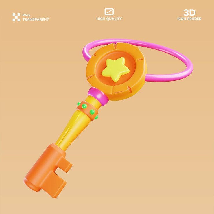 PSD иллюстрация 3d-ключа psd