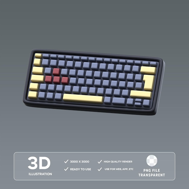 PSD キーボード 3D イラスト