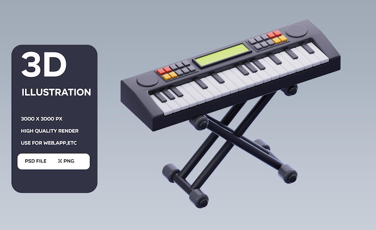 PSD psd keyboard 3d illustration