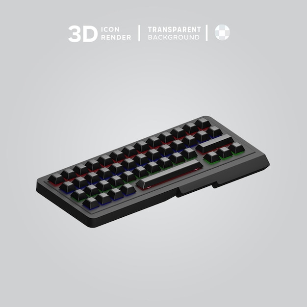 Psd keyboard 3d illustration