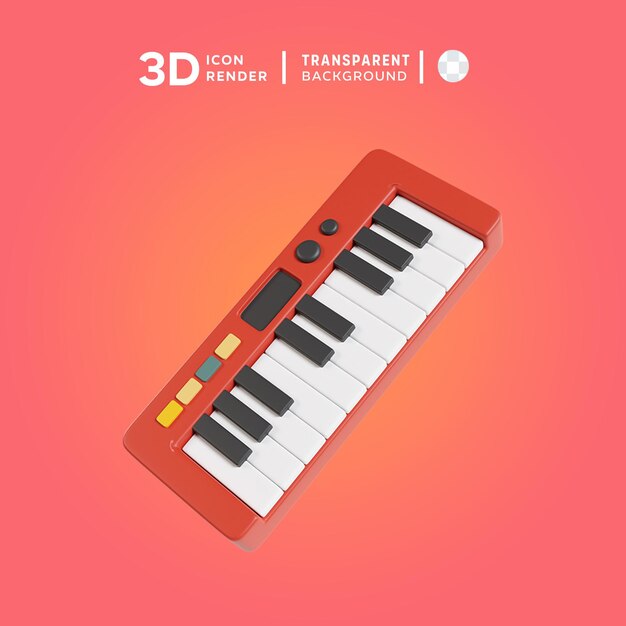 PSD psd keyboard synthesizer ilustracja 3d