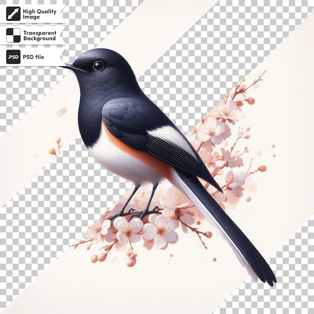 PSD psd kicau murai batu jambi gacor bird on transparent background with editable mask layer