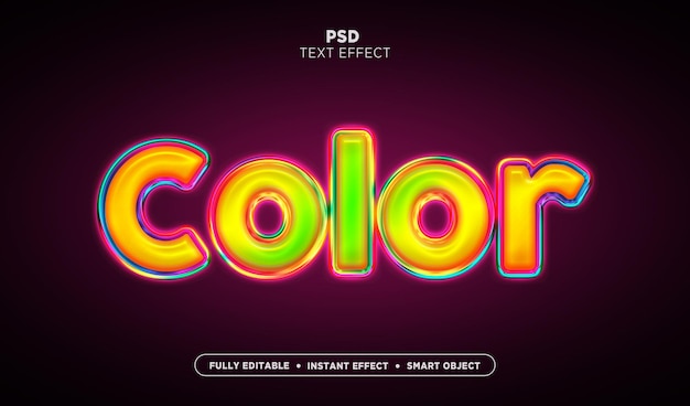 PSD effetto stile testo 3d multicolore per bambini psd