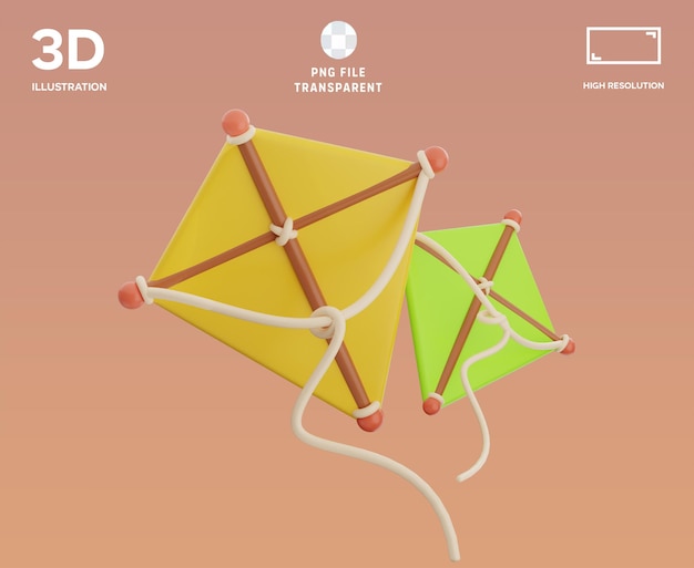 PSD カイト 3D イラスト