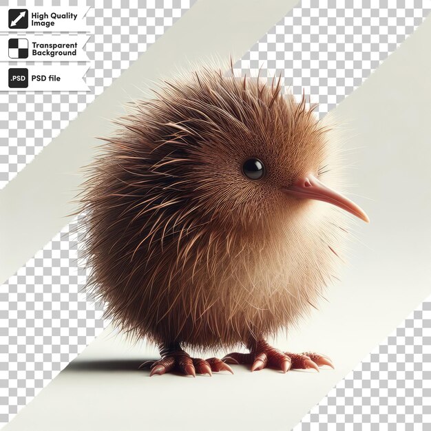 Psd kiwi bird on transparent background with editable mask layer