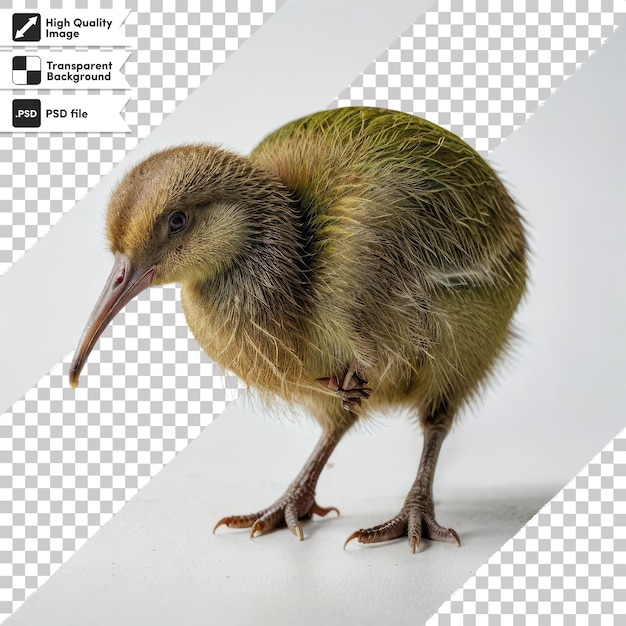 Psd kiwi bird on transparent background with editable mask layer