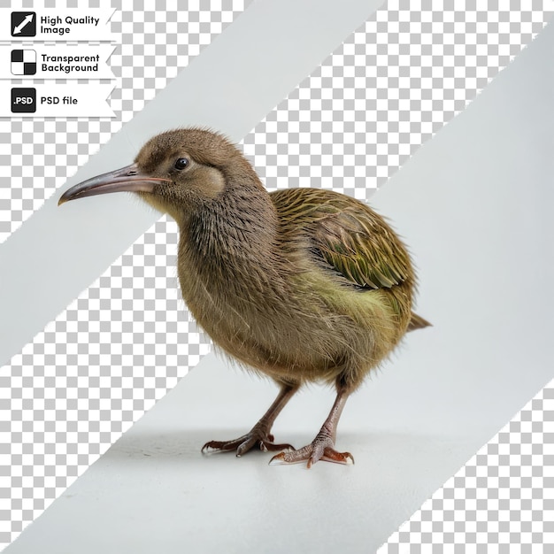 Psd kiwi bird on transparent background with editable mask layer