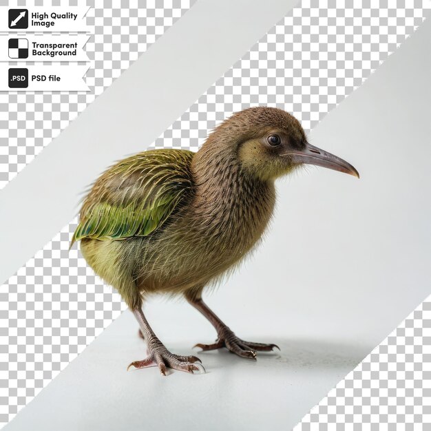 Psd kiwi bird on transparent background with editable mask layer