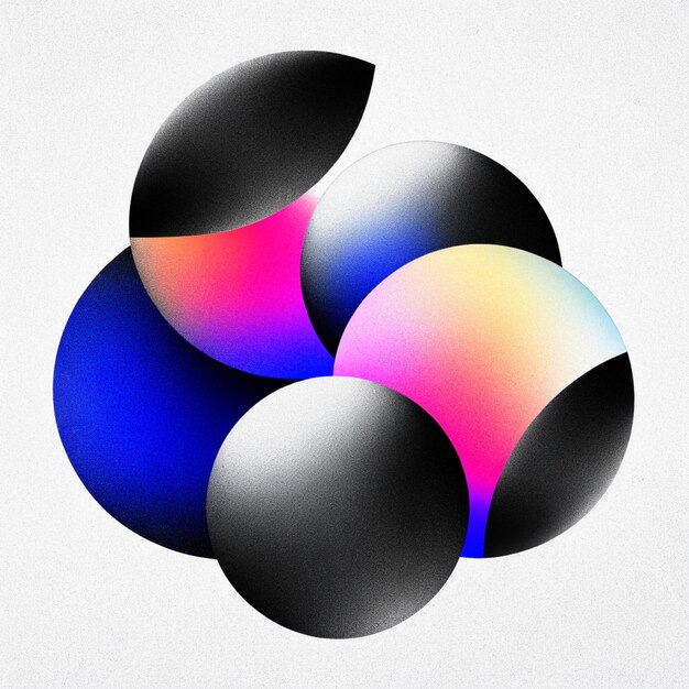 PSD psd kleurrijke en dynamische grafische abstracte gradiënt iriserende vormen