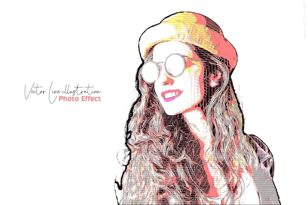 PSD kleurrijke vector illustratie effect