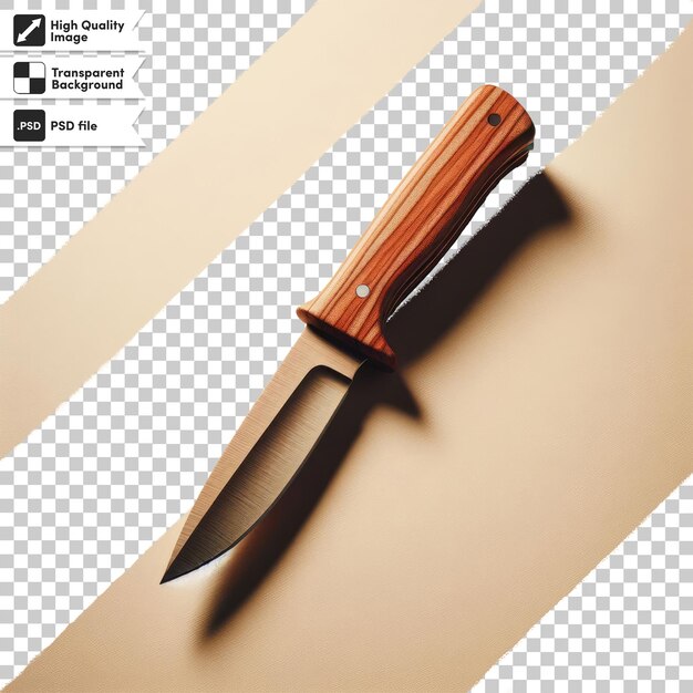 PSD psd knife on a table on transparent background