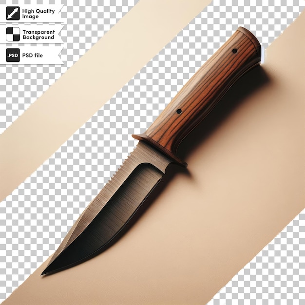 Psd knife on a table on transparent background