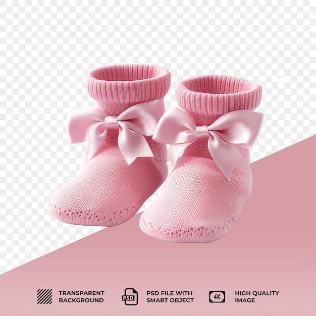 PSD psd knitted baby socks isolated on transparent background