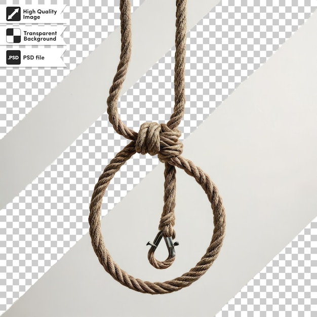 Psd knot on a rope on transparent background with editable mask layer