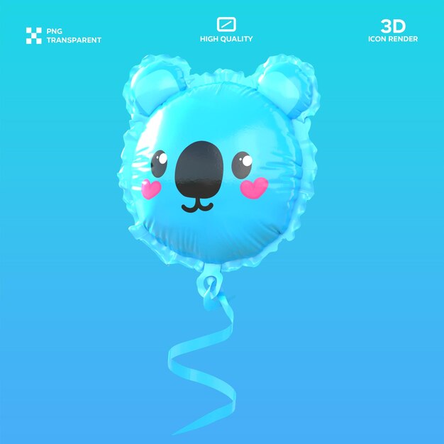psd koala balloon 3d illustration
