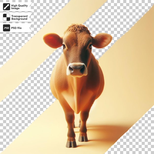 Psd-koe met hoorns op transparante achtergrond