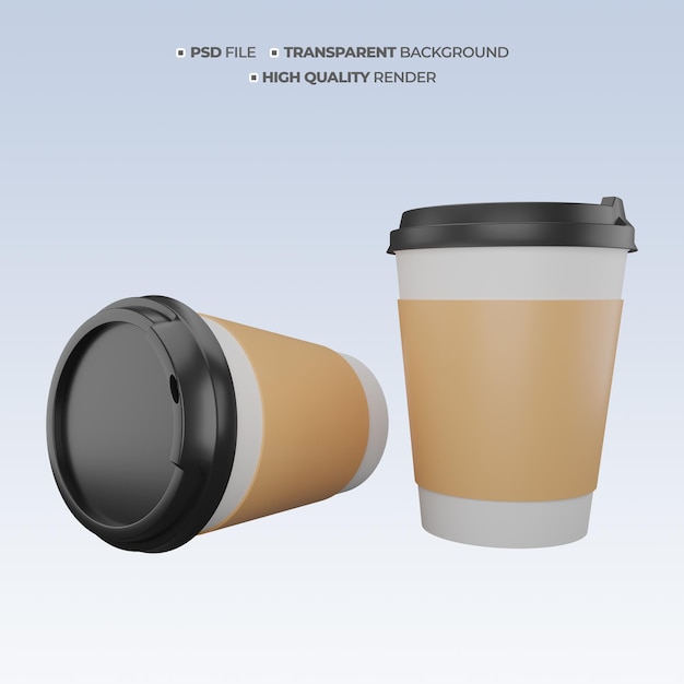 Psd koffiekopje 3d-model illustratie