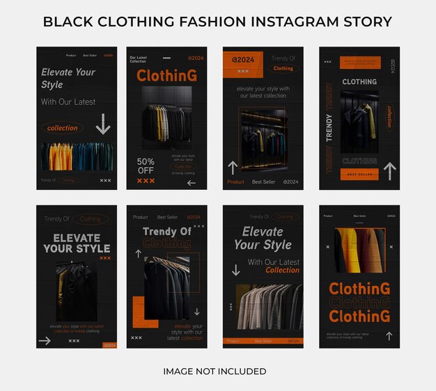 PSD psd kolekcja instagram stories koncepcja projektowania szablonu