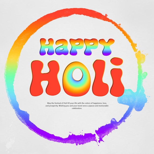 PSD kolorowy happy holi dhuleti indyjski festiwal post w mediach społecznościowych