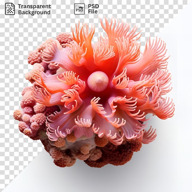 PSD psd-koraal op een transparante achtergrond een close-up van een psd-koral op een doorzichtige achtergrond met een kleine rots en een klein rots aan de linkerkant van de afbeelding