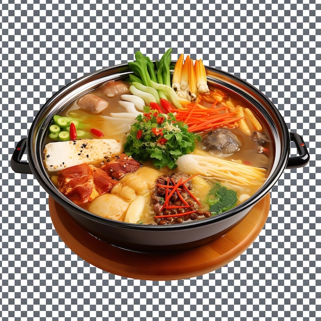 PSD psd korean soup isolated on transparent background